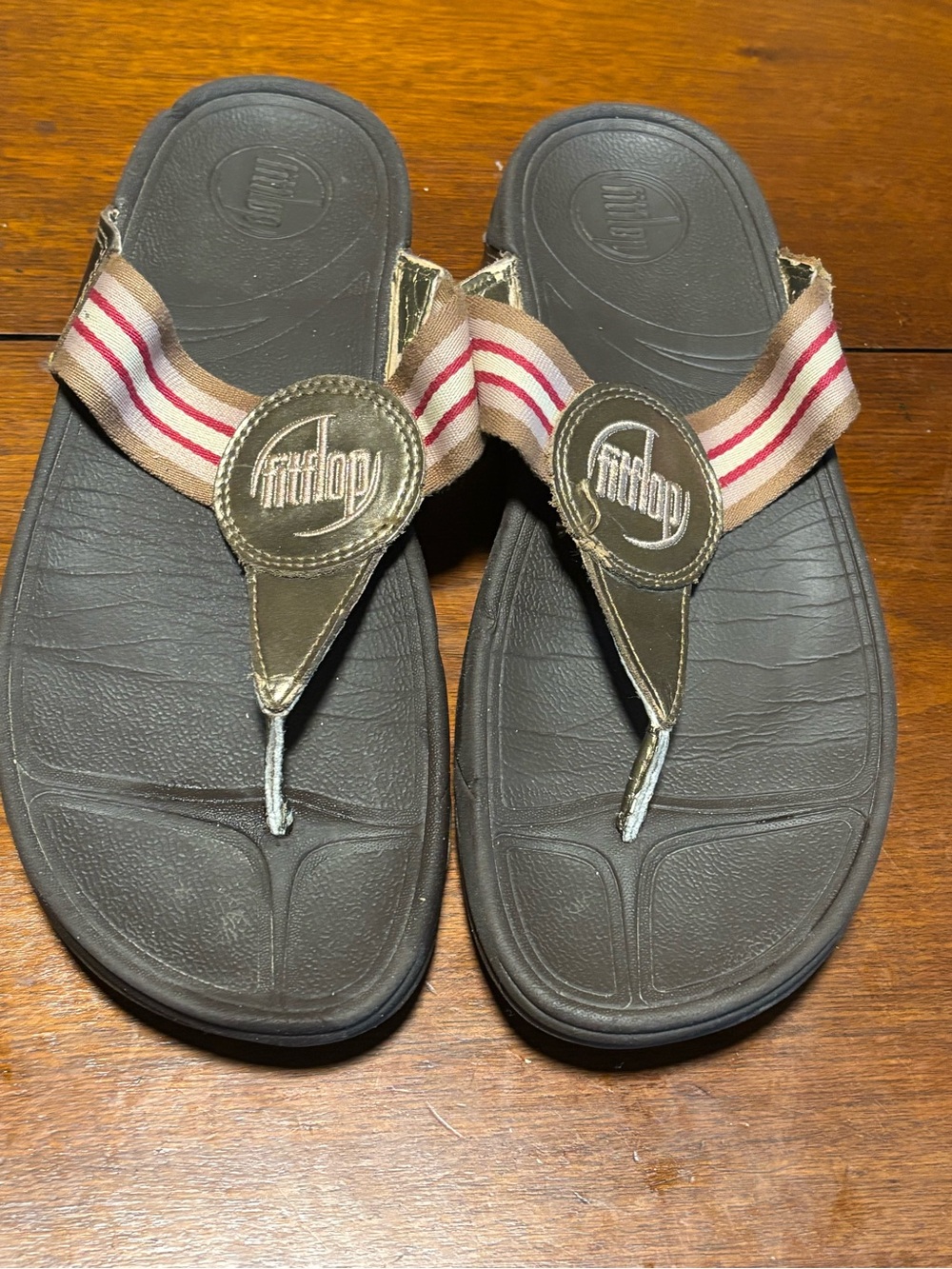 FitFlop Walkstar Womens Size 9 Bronze Slides Slippers Flip Flops Thong Sandals